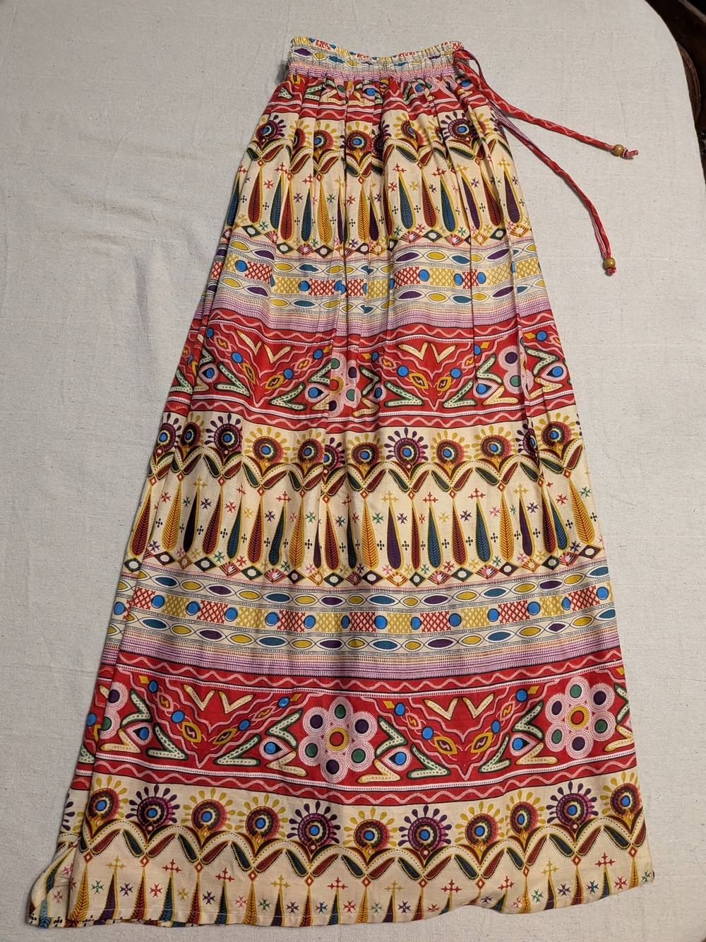 Boho Printed Maxi Skirt Vibrant Boho Gypsy Festival - Picture 2 of 7